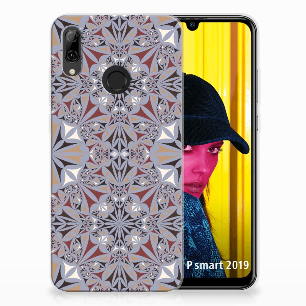 Huawei P Smart 2019 TPU Siliconen Hoesje Flower Tiles