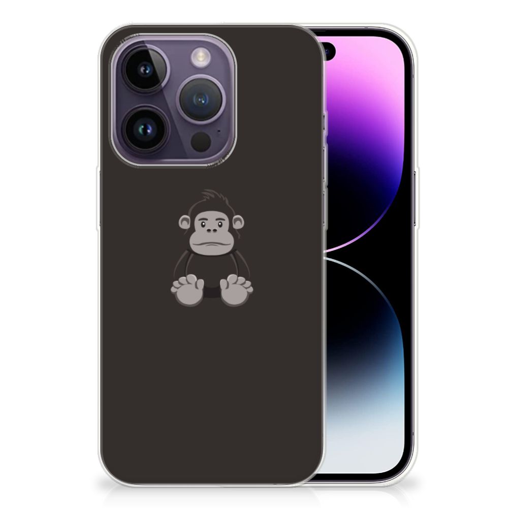 Apple iPhone 14 Pro Telefoonhoesje met Naam Gorilla met schattig aap ontwerp