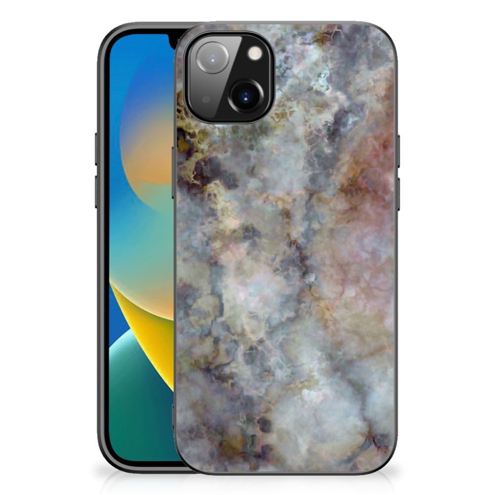 iPhone 14 Plus Marmeren Print Telefoonhoesje Marmer Grijs