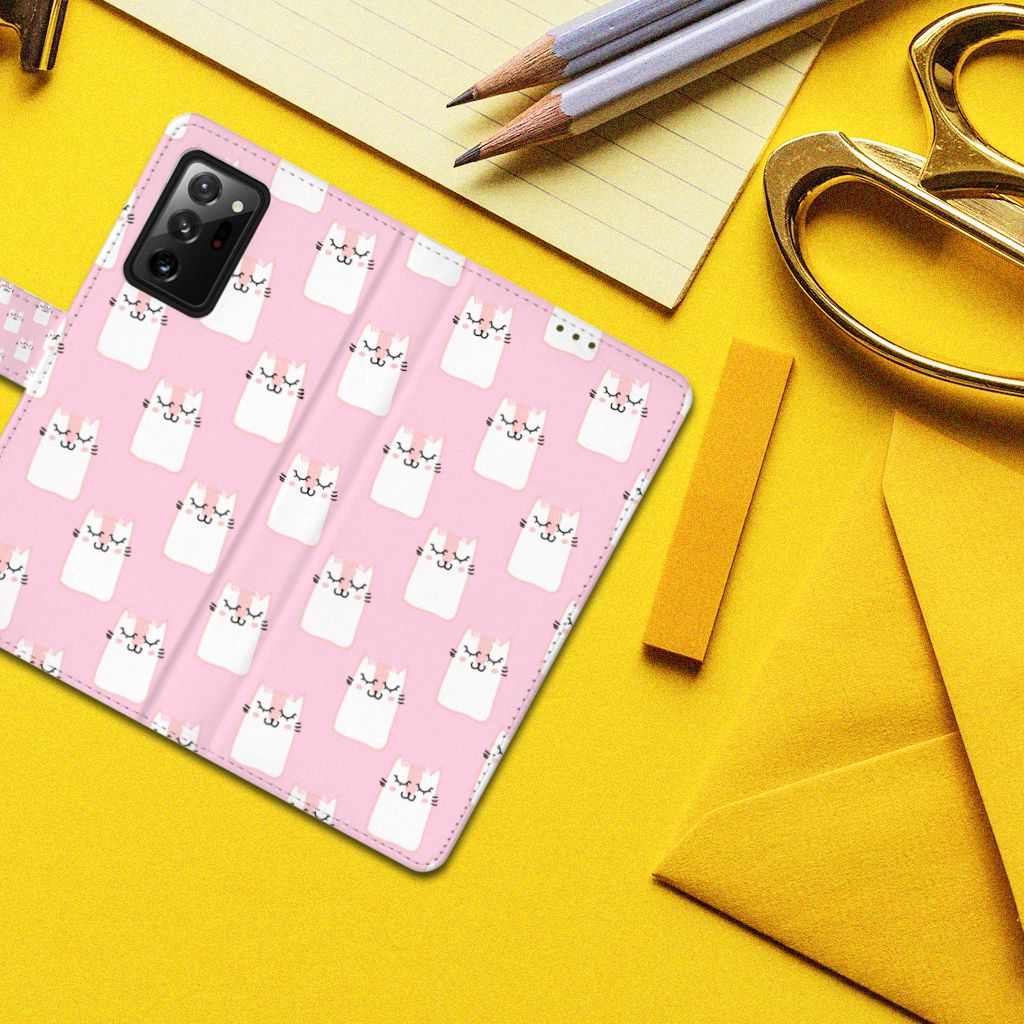 Samsung Galaxy Note20 Ultra Telefoonhoesje met Pasjes Sleeping Cats