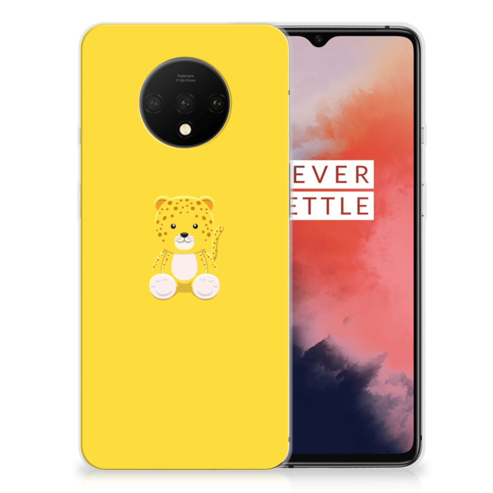 OnePlus 7T Telefoonhoesje met Naam Baby Leopard