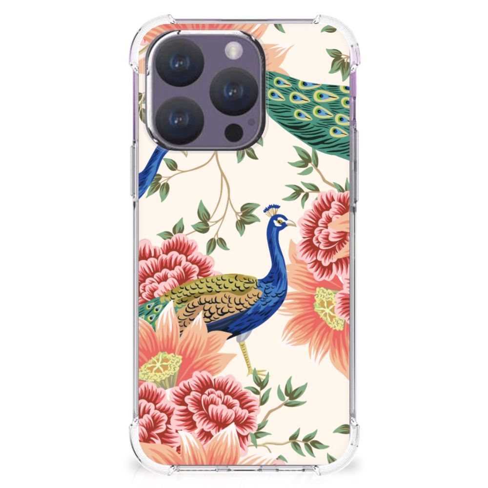 Case Anti-shock voor iPhone 15 Pro Pink Peacock B2C Telecom