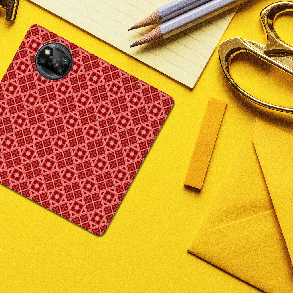 Xiaomi Poco X3 Pro | Poco X3 Hoesje met Magneet Batik Rood - B2C Telecom