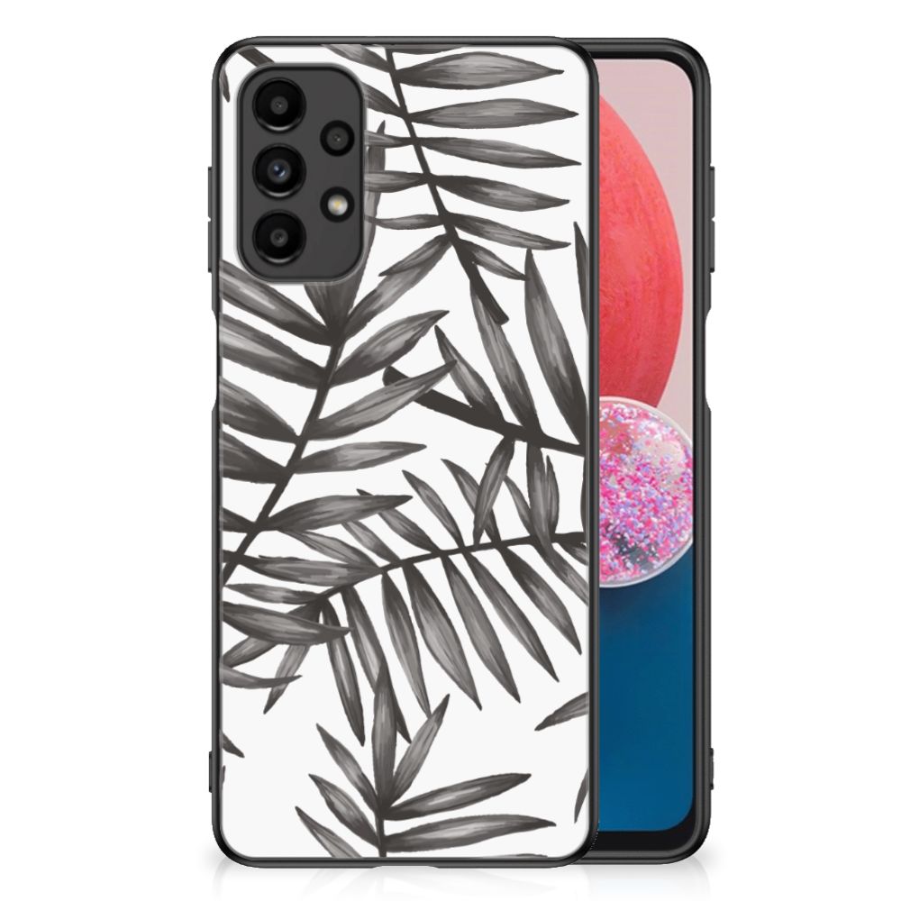 Samsung Galaxy A13 4G Bloemen Hoesje Leaves Grey B2C Telecom