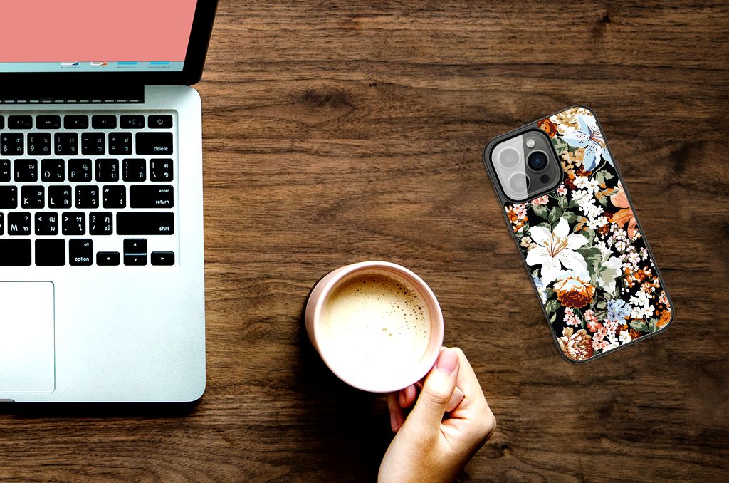Bloemen Hoesje voor iPhone 13 Pro Max Dark Flowers B2C Telecom