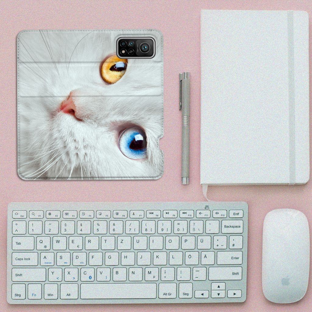 Xiaomi Mi 10T | 10T Pro Hoesje maken Witte Kat - B2C Telecom