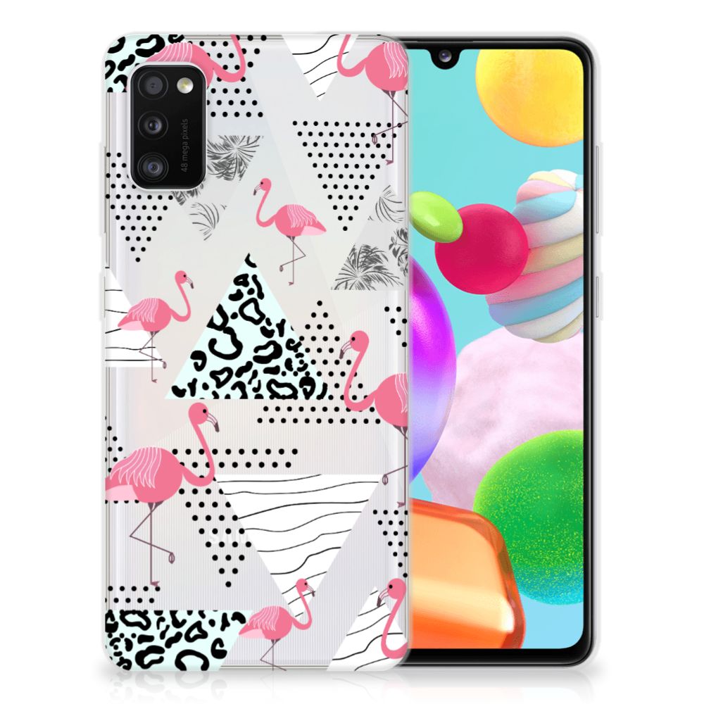 Samsung Galaxy A41 TPU Hoesje Flamingo Triangle