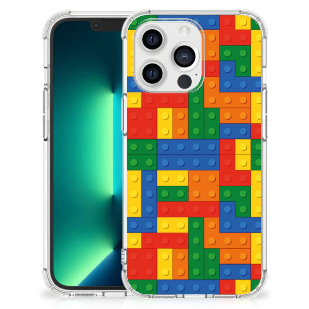 iPhone 13 Pro Max Doorzichtige Silicone Hoesje Blokken - B2C Telecom