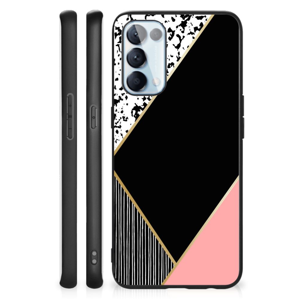 OPPO Reno5 5G | Find X3 Lite Backcover Zwart Roze Vormen