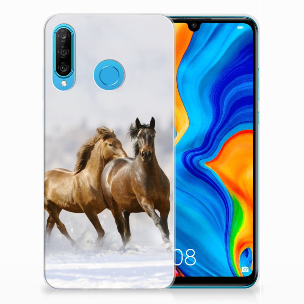 Huawei P30 Lite TPU Hoesje Paarden