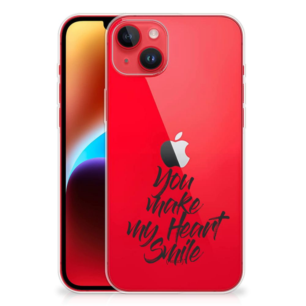 iPhone 14 Plus Siliconen hoesje met naam Heart Smile