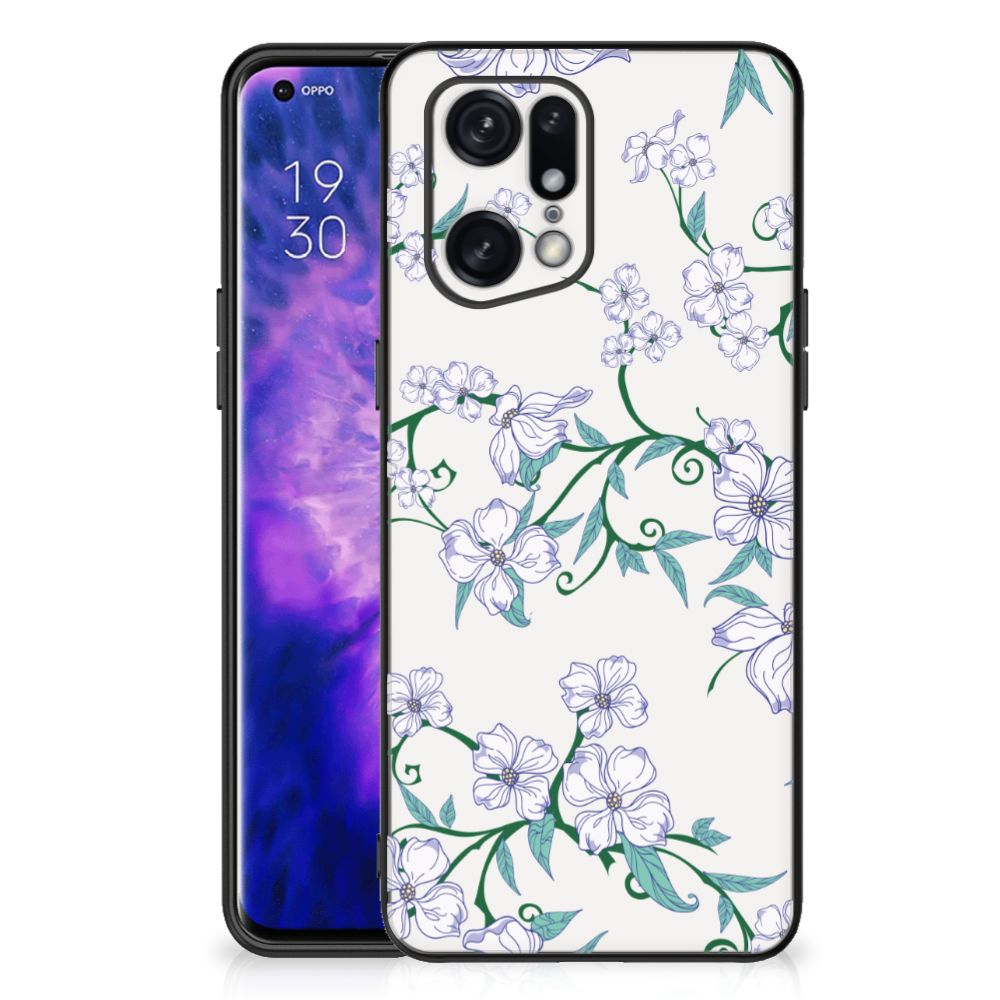 OPPO Find X5 Pro Uniek Bloemen Hoesje Blossom White