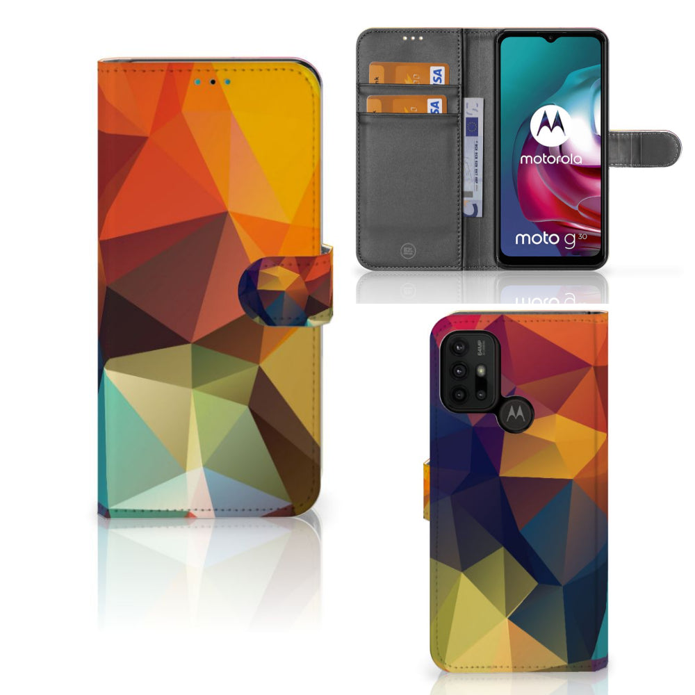 Motorola Moto G10 | G20 | G30 Book Case Polygon Color