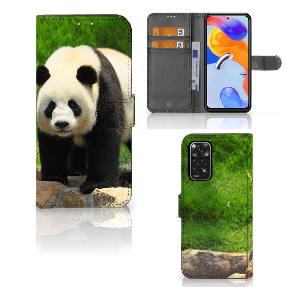 Xiaomi Redmi Note 11 Pro 5G/4G Telefoonhoesje met Pasjes Panda