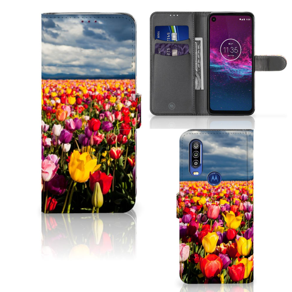 Motorola One Action Hoesje Tulpen