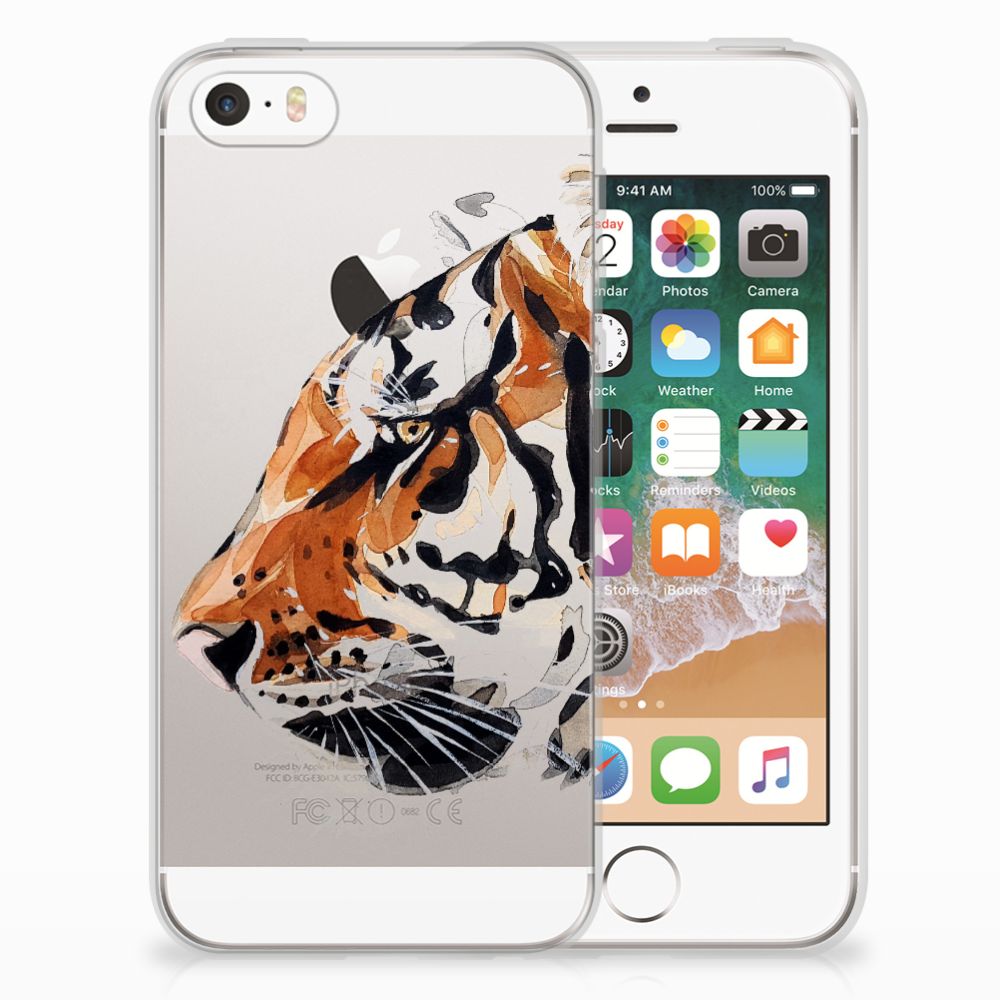 Hoesje maken Apple iPhone SE | 5S Watercolor Tiger