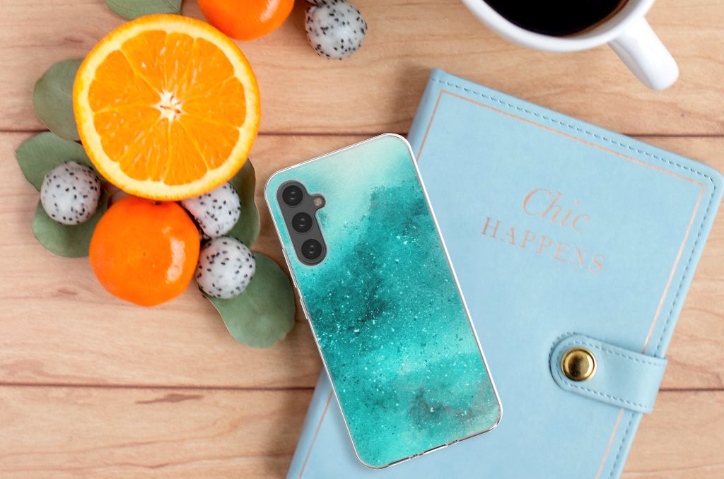 Hoesje maken Samsung Galaxy A34 Painting Blue B2C Telecom