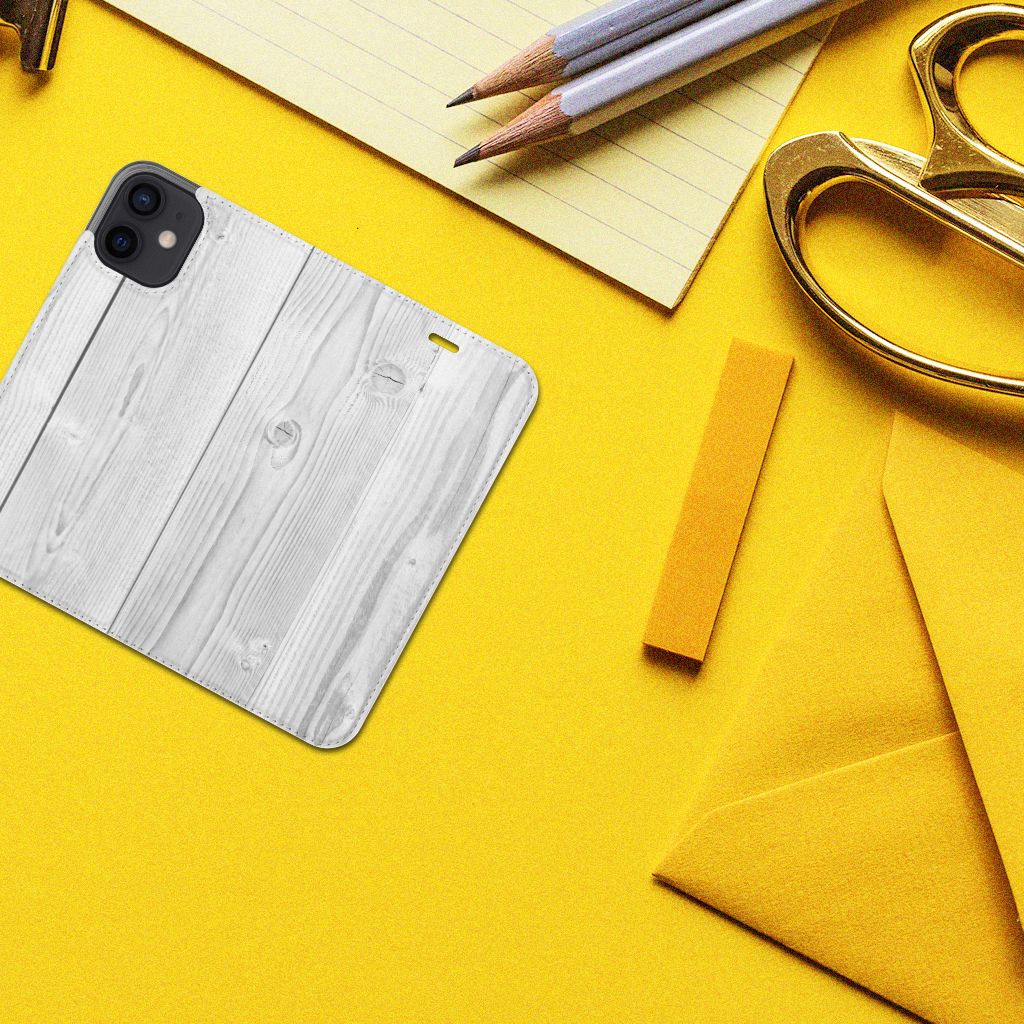 iPhone 12 Mini Book Wallet Case White Wood - B2C Telecom