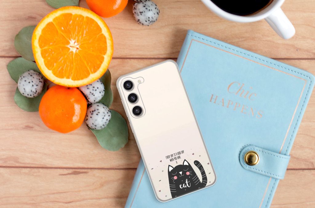 Samsung Galaxy S23 Plus Telefoonhoesje met Naam Cat Good Day B2C Telecom