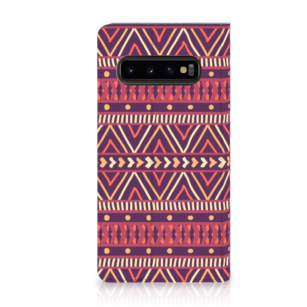 Samsung Galaxy S10 Hoesje met Magneet Aztec Paars