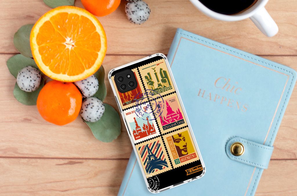 Samsung Galaxy A22 5G Telefoonhoesje met valbescherming Postzegels B2C Telecom