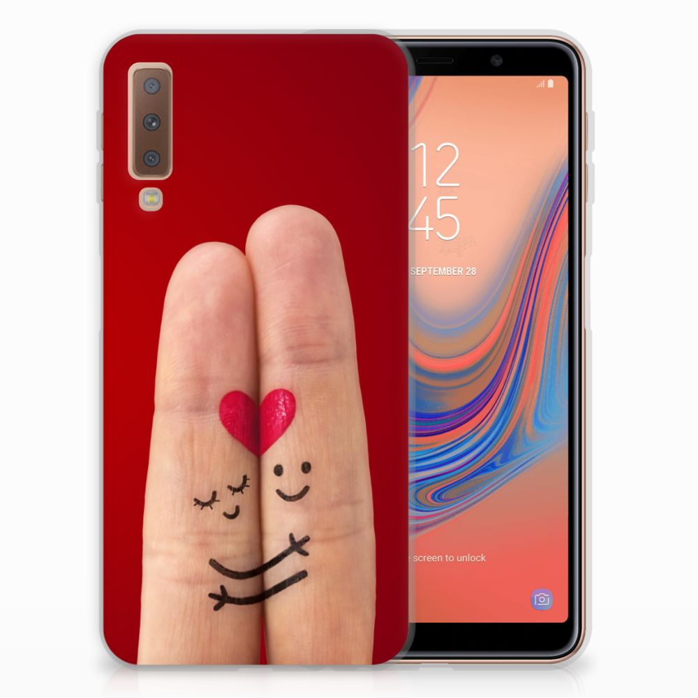 Samsung Galaxy A7 (2018) Silicone Back Cover Liefde - Origineel Romantisch Cadeau