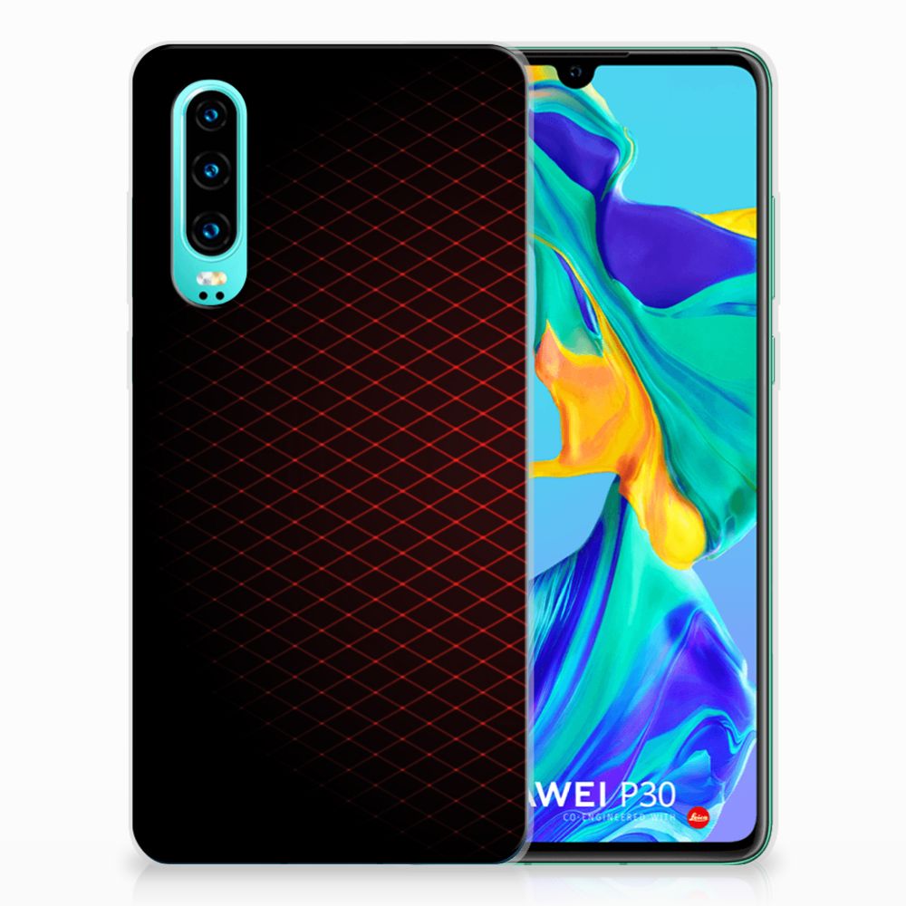 Huawei P30 TPU bumper Geruit Rood