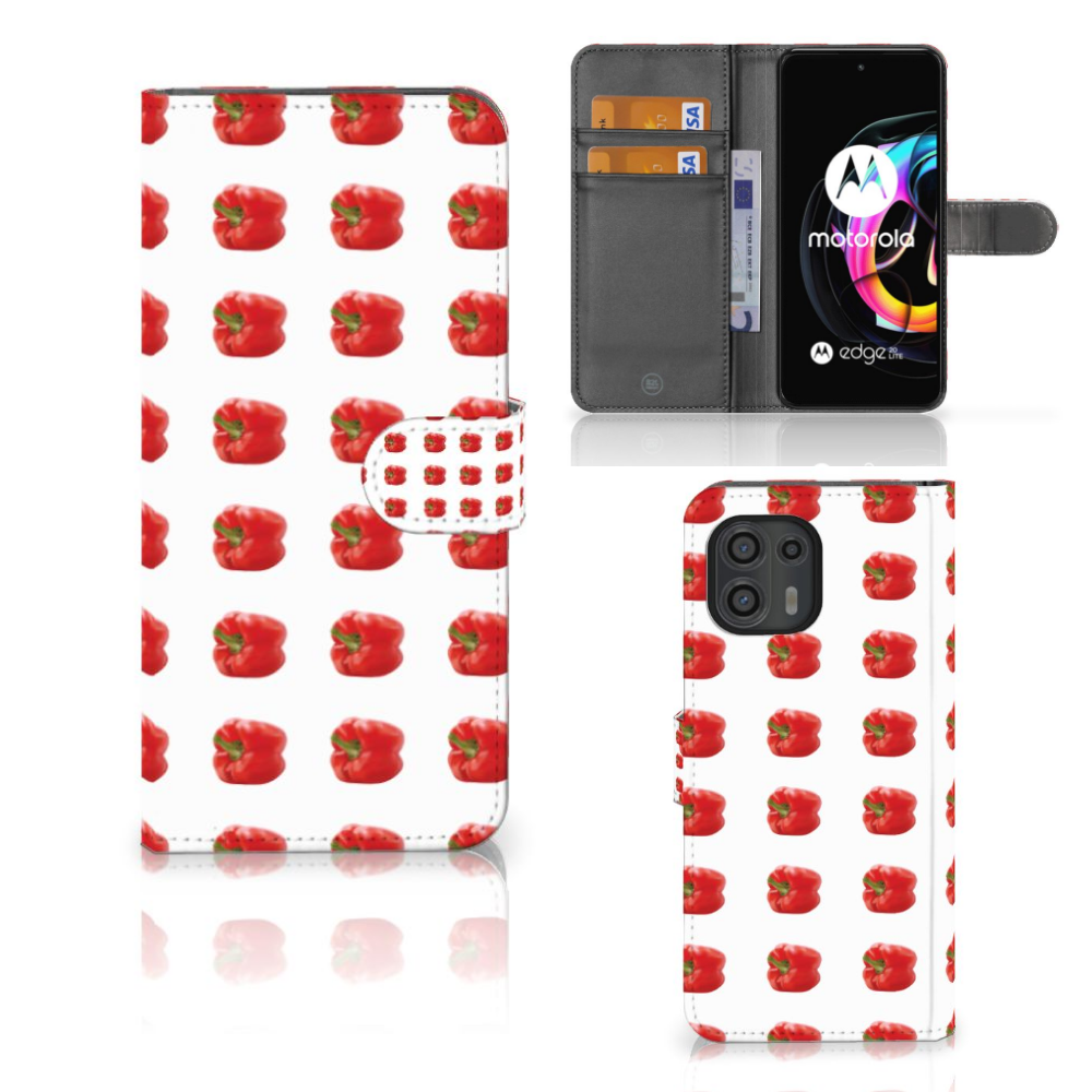 Motorola Edge 20 Lite Book Cover Paprika Red