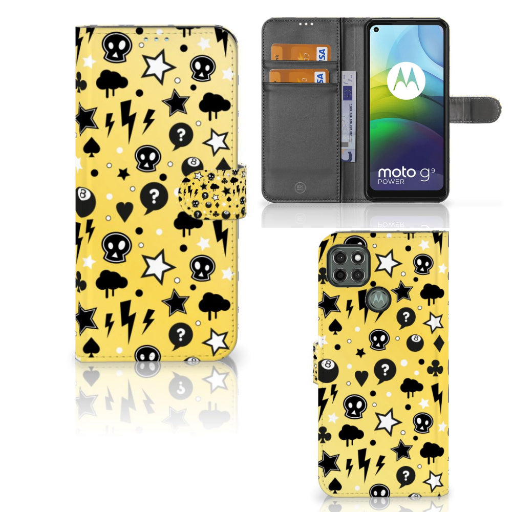 Telefoonhoesje met Naam Motorola Moto G9 Power Punk Geel