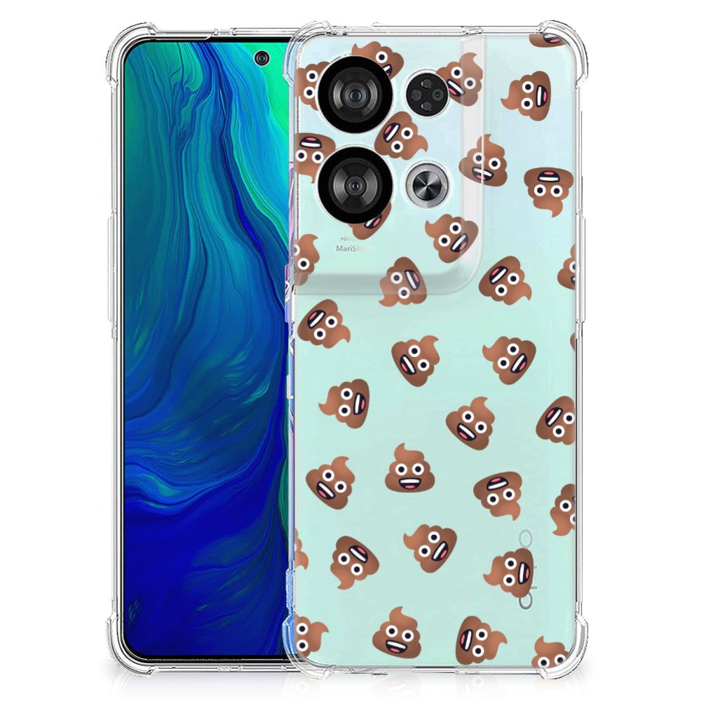 Doorzichtige Silicone Hoesje voor OPPO Reno8 Poep Emojis B2C Telecom
