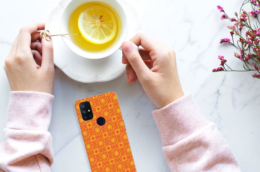 OnePlus Nord N10 5G TPU bumper Batik Oranje