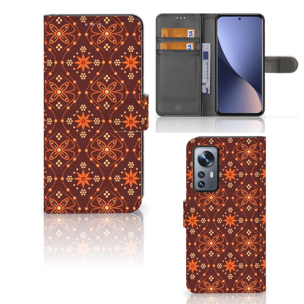 Xiaomi 12 | 12X Telefoon Hoesje Batik Brown