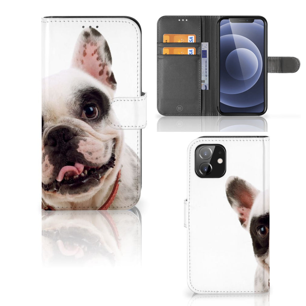 iPhone 12 | 12 Pro (6.1") Telefoonhoesje met Pasjes Franse Bulldog