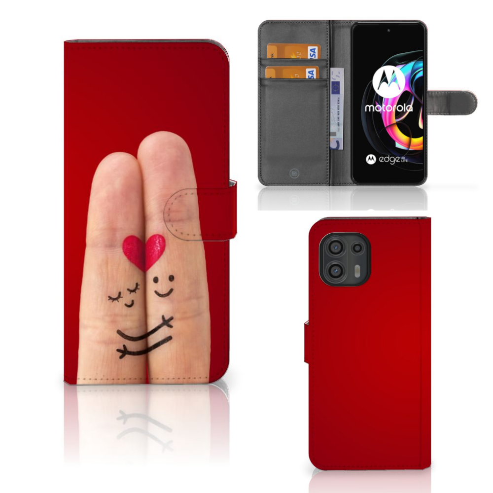 Motorola Edge 20 Lite Wallet Case met Pasjes Liefde - Origineel Romantisch Cadeau