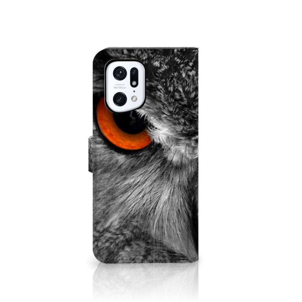 OPPO Find X5 Pro Telefoonhoesje met Pasjes Uil