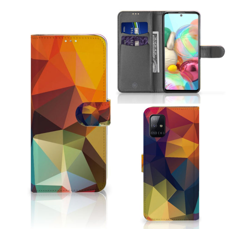 Samsung Galaxy A71 Book Case Polygon Color