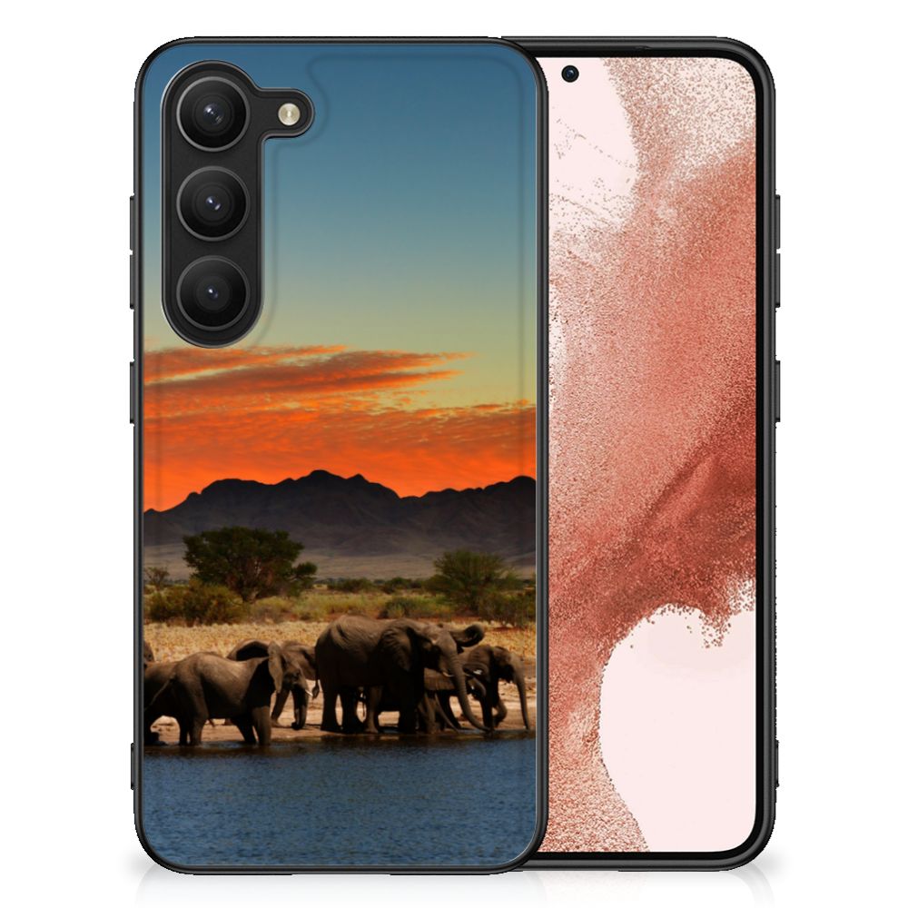 Samsung Galaxy S23 Dierenprint Telefoonhoesje Olifanten B2C Telecom