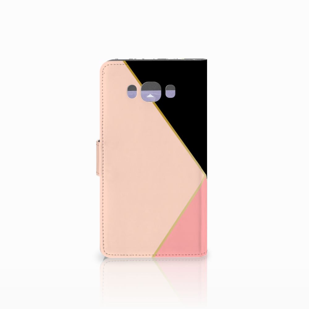 Samsung Galaxy J7 2016 Book Case Zwart Roze Vormen