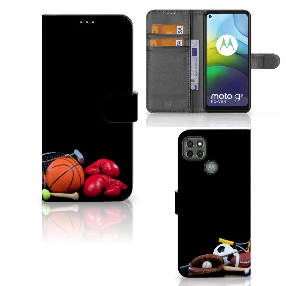 Motorola Moto G9 Power Wallet Case met Pasjes Sports