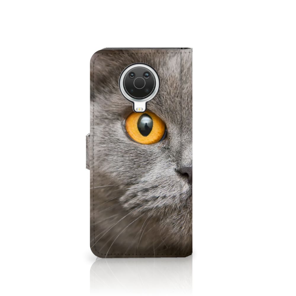 Telefoonhoesje met Pasjes Nokia G10 | G20 Britse Korthaar met afbeelding van Britse korthaar kat.