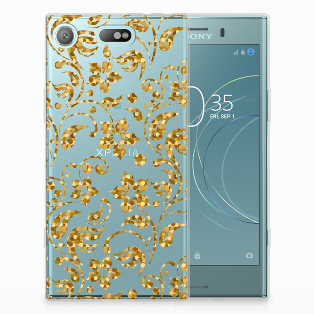 Sony Xperia XZ1 Compact TPU Case Gouden Bloemen