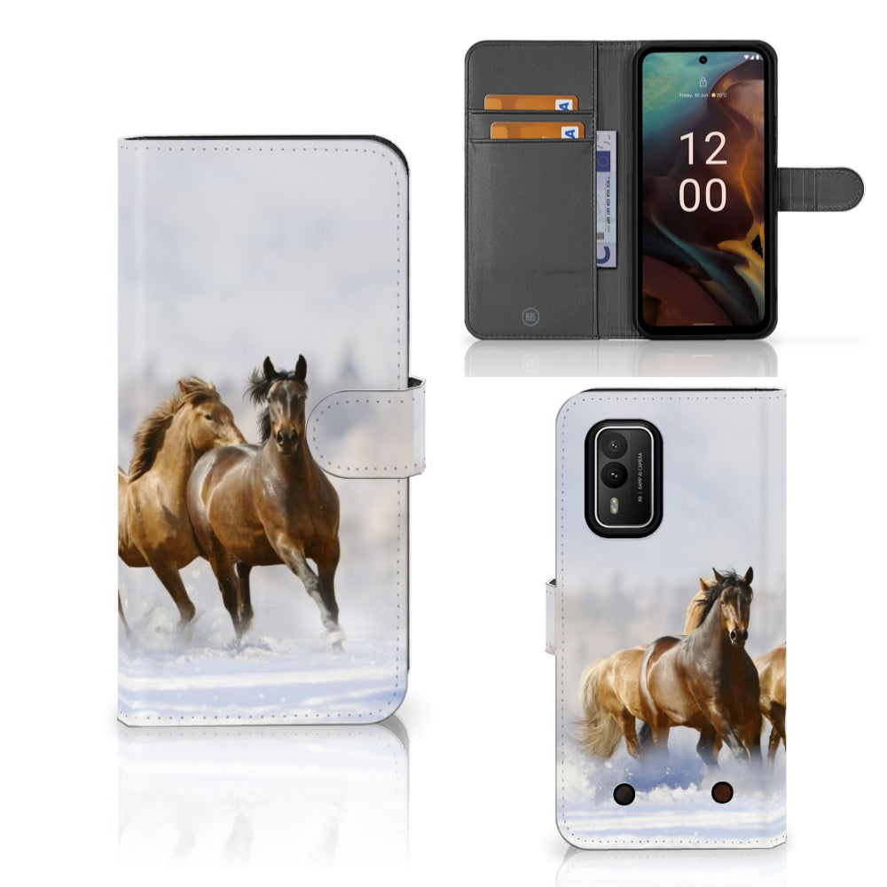 Nokia XR21 Telefoonhoesje met Pasjes Paarden