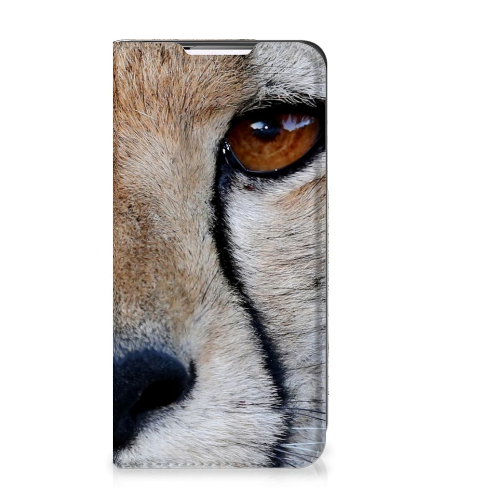 Samsung Galaxy S22 Hoesje maken Cheetah met close-up van het jachtluipaard oog en vacht.