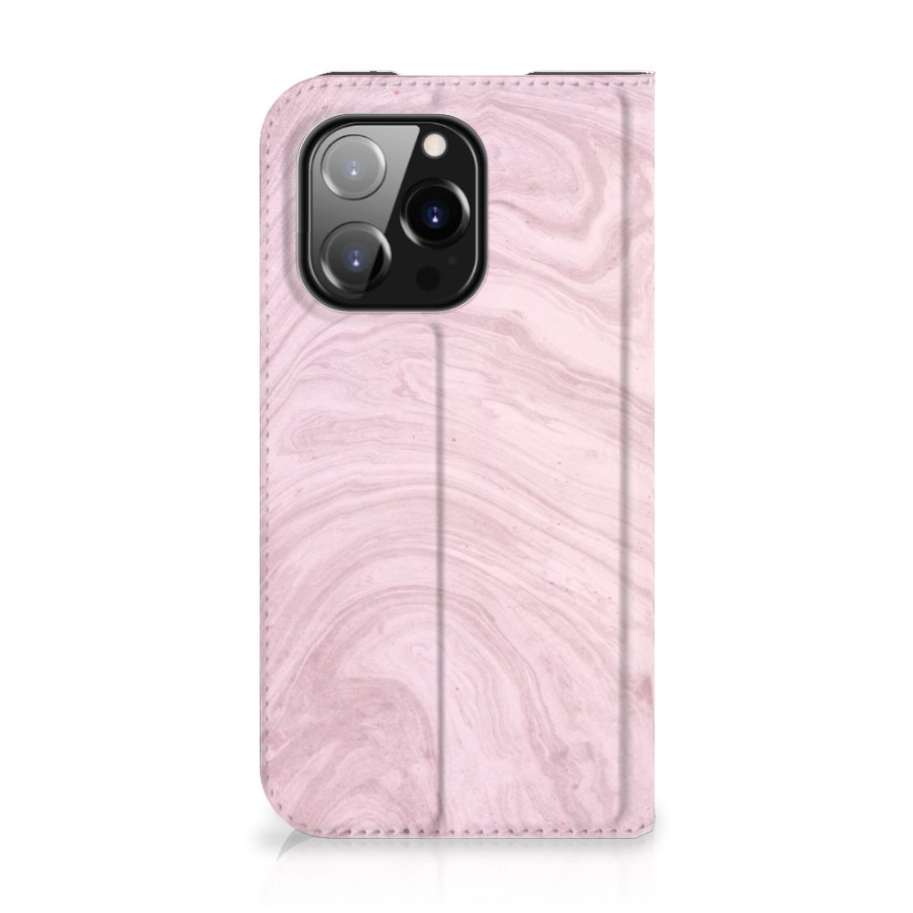 iPhone 14 Pro Standcase Marble Pink - Origineel Cadeau Vriendin met prachtig marmerdesign.