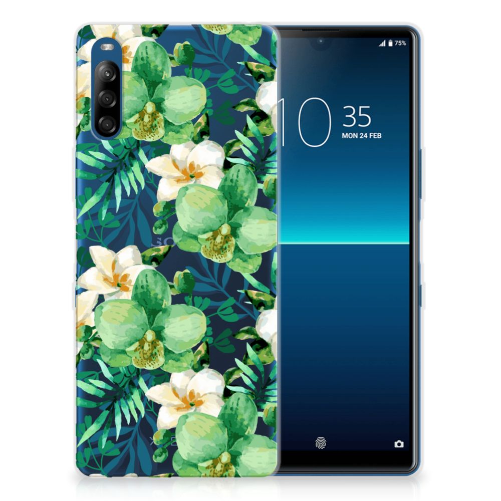 Sony Xperia L4 TPU Case Orchidee Groen