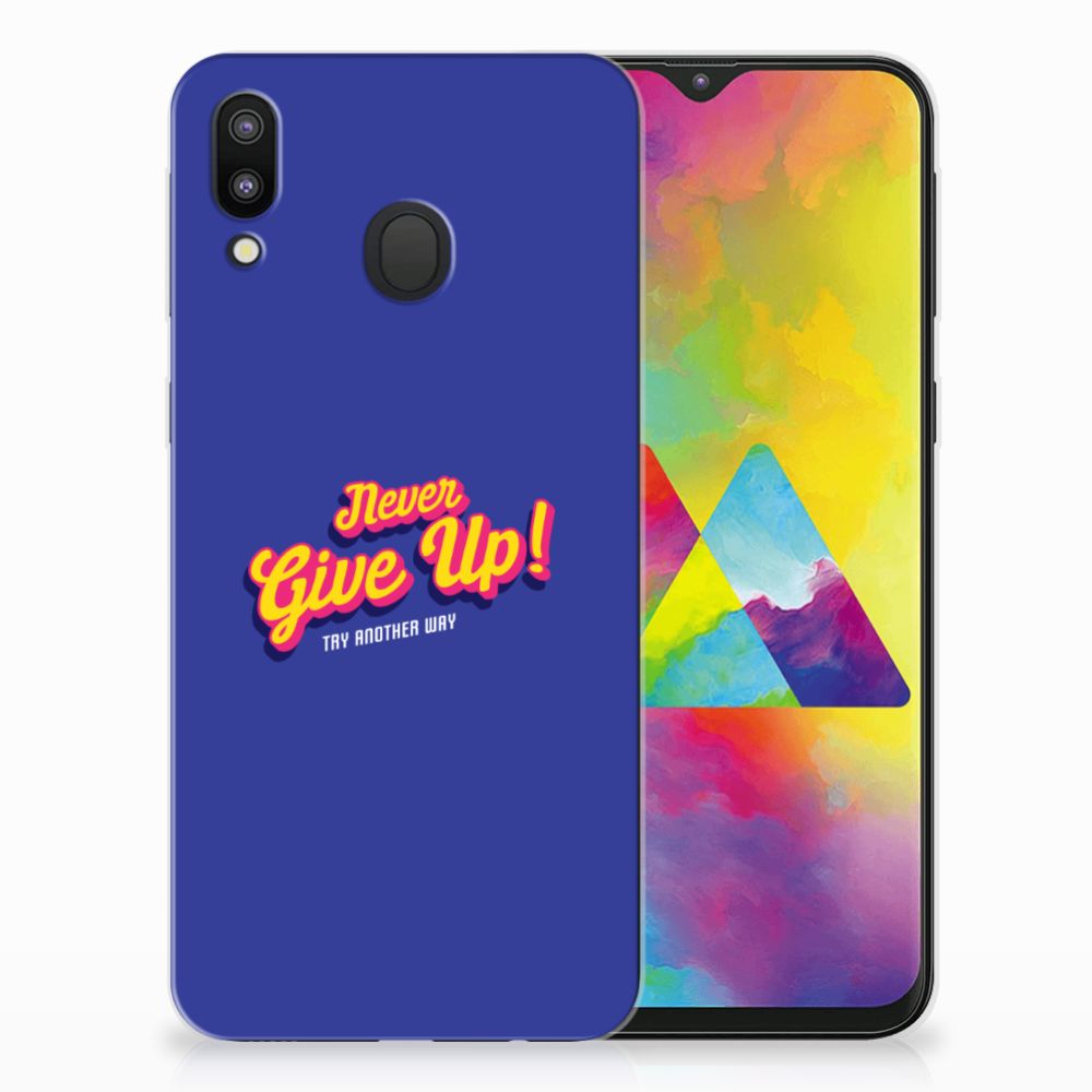 Samsung Galaxy M20 (Power) Siliconen hoesje met naam Never Give Up