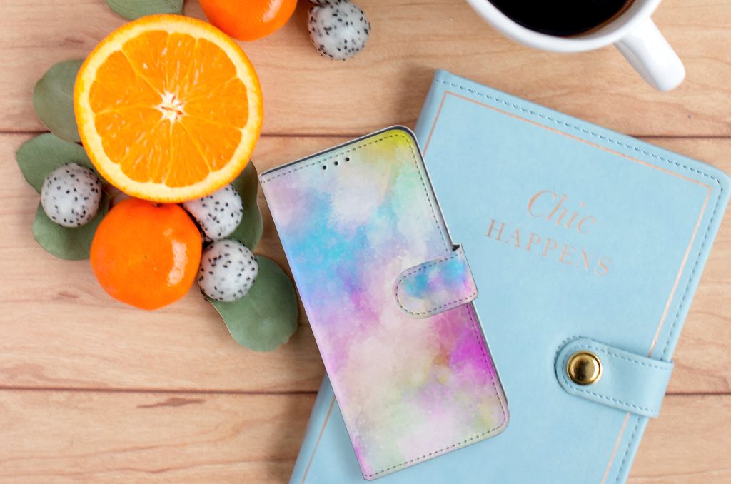 Hoesje OPPO A91 | Reno3 Watercolor Light met pastelkleuren en unieke watercolor print.