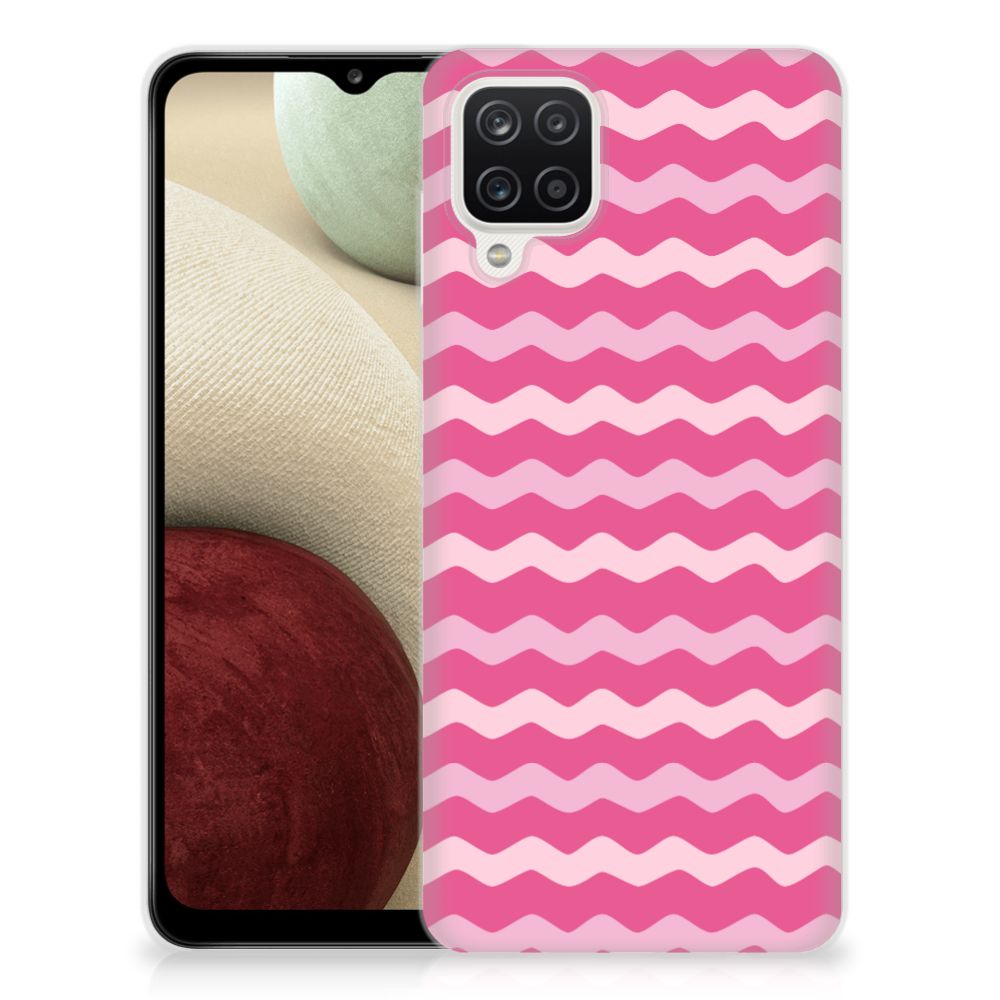 Samsung Galaxy A12 TPU bumper Waves Pink