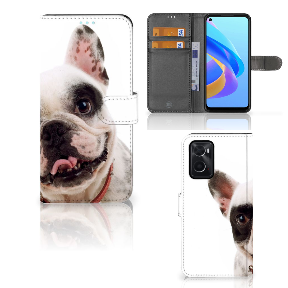 OPPO A76 | A96 Telefoonhoesje met Pasjes Franse Bulldog