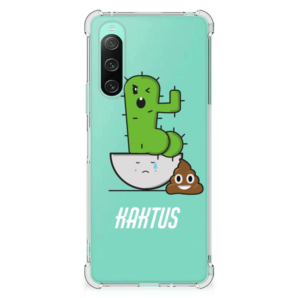 Sony Xperia 10 V Stevig Bumper Hoesje Cactus Poo